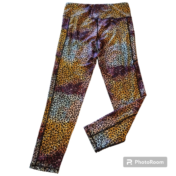 Pro Player Legging Multicolored Animal Print Capris Gym Yoga Pockets Women Med - Picture 2 of 8